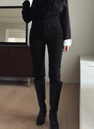 Black denim skinny jeans