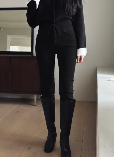 Black denim skinny jeans