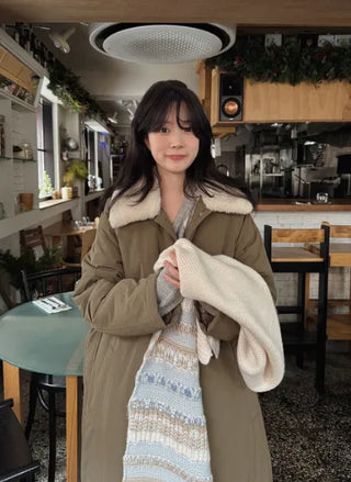 Fur-collar down coat