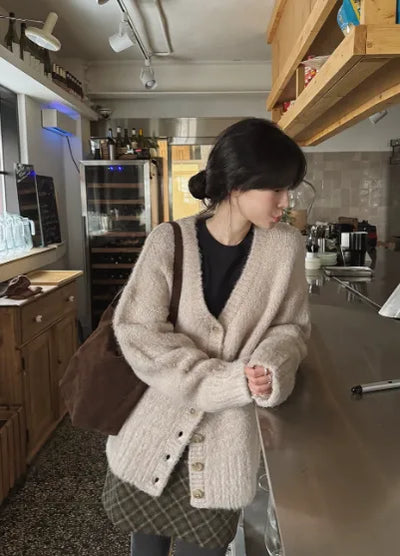 V-neck oversized cardigan