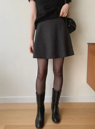 Semi-flared mini skirt