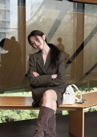 Wool mini skirt