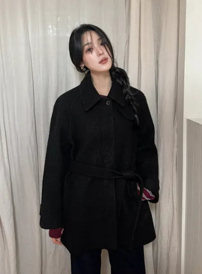 High-neck half coat