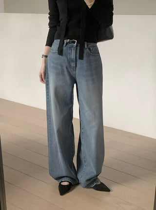 Vintage wide-leg denim pants