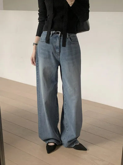 Vintage wide-leg denim pants