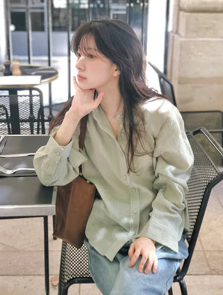 Stitch stripe border shirt