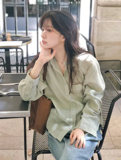 Stitch stripe border shirt