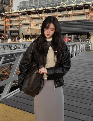 Basic Leather Blouson