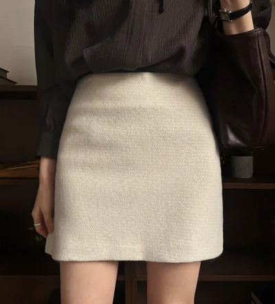 Flat boucle mini skirt