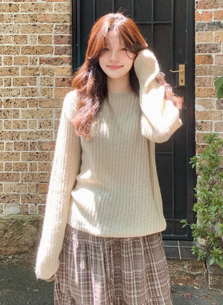 Button-point ribbed knit