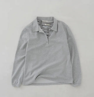 Basic long-sleeved polo shirt