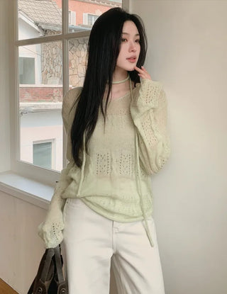 Ethnic perforated knit