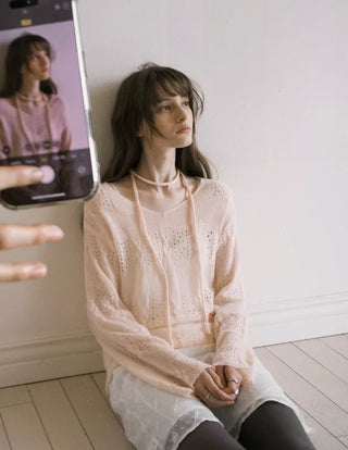 Ethnic perforated knit