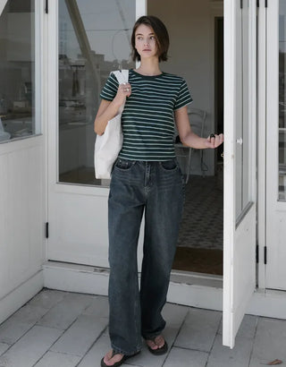 Striped short-sleeved T-shirt