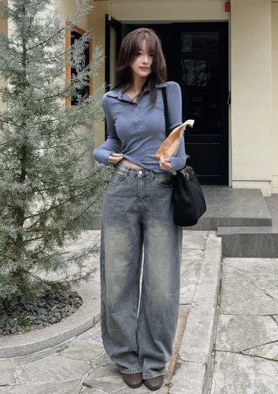 Vintage Wash Denim Pants