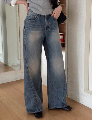 Vintage Wash Denim Pants