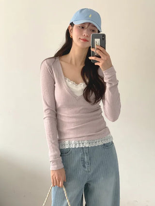 Summer V-neck T-shirt