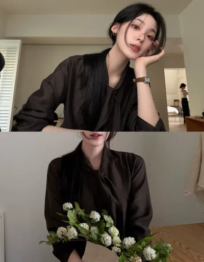 Basic blouse with tie