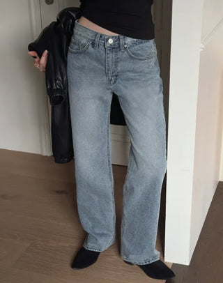 Semi-low rise denim pants