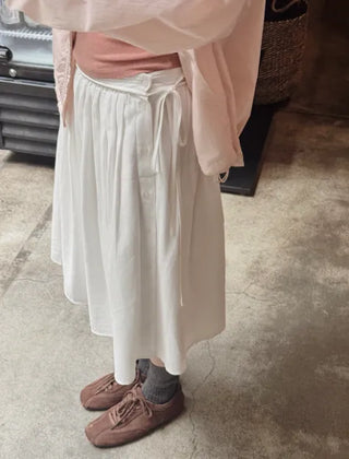 Buttoned cotton skirt