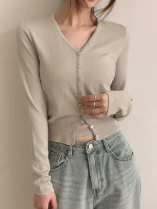 Viscose V-neck cardigan