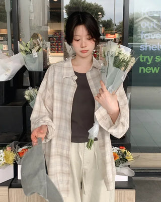 Soft muted tone check shirt