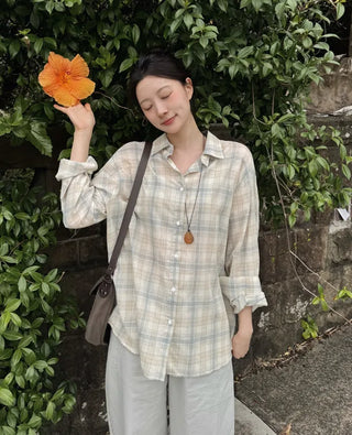 Soft muted tone check shirt