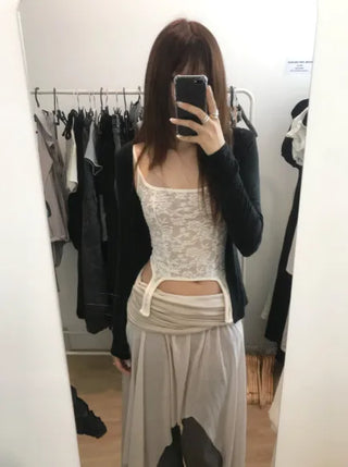 [3 colors] Lace Crop Sleeveless