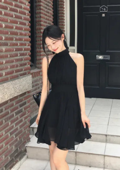 [2 colors] Lavien Halter Chiffon Dress