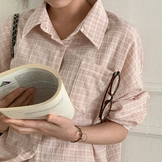 Loose-fit cotton check shirt