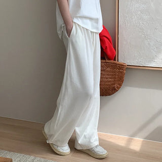 Line string elastic waist pants