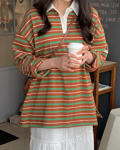 Striped polo shirt