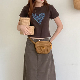 Cotton Heart Short-Sleeved T-Shirt