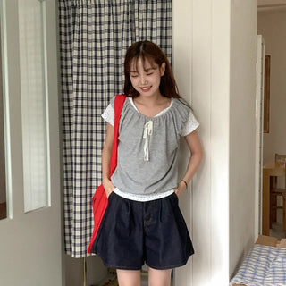 Shirred Ribbon Sleeveless