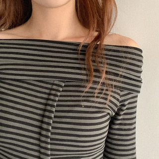 Striped off-shoulder