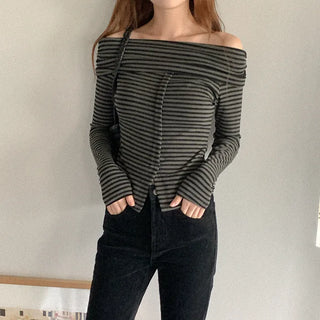 Striped off-shoulder