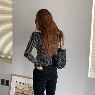Striped off-shoulder