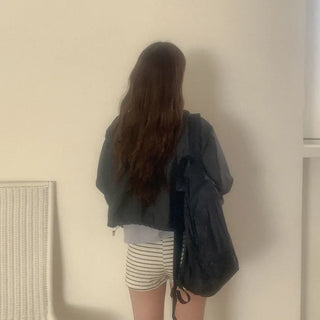 Hooded cropped mountain parka
