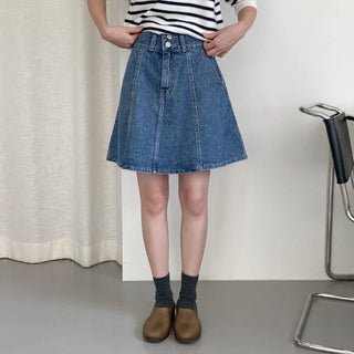Denim midi skirt