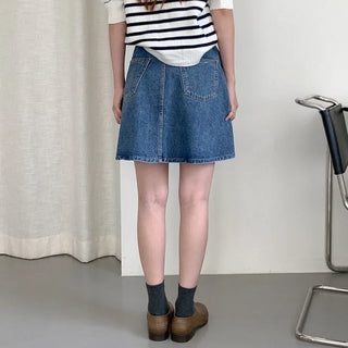 Denim midi skirt
