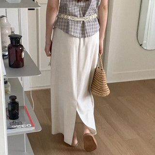 Linen long skirt
