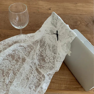 Sheer lace halter neck sleeveless