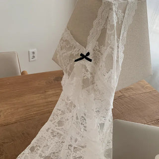 Sheer lace halter neck sleeveless