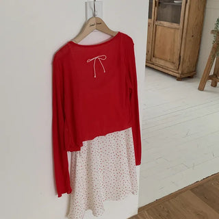 See-through cropped back ribbon cardigan