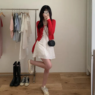 See-through cropped back ribbon cardigan