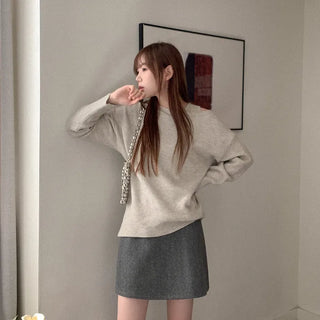 [SET] Sleeveless & Boat Neck Knit Set