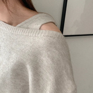 [SET] Sleeveless & Boat Neck Knit Set