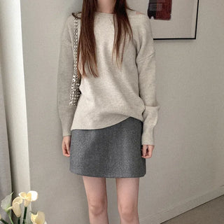 [SET] Sleeveless & Boat Neck Knit Set