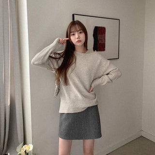 [SET] Sleeveless & Boat Neck Knit Set