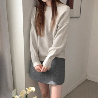 [SET] Sleeveless & Boat Neck Knit Set